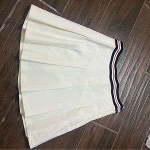 Papaya Cream A-Line Skirt with Striped Waistband